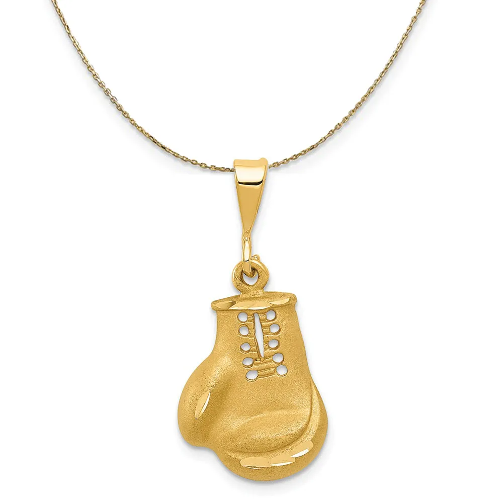 14k Yellow Gold Boxing Glove Necklace