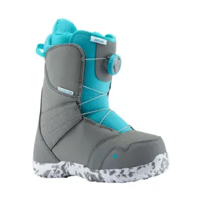 2020 Burton Zipline Boa Kids Snowboard Boots - Grey/Surf Blue