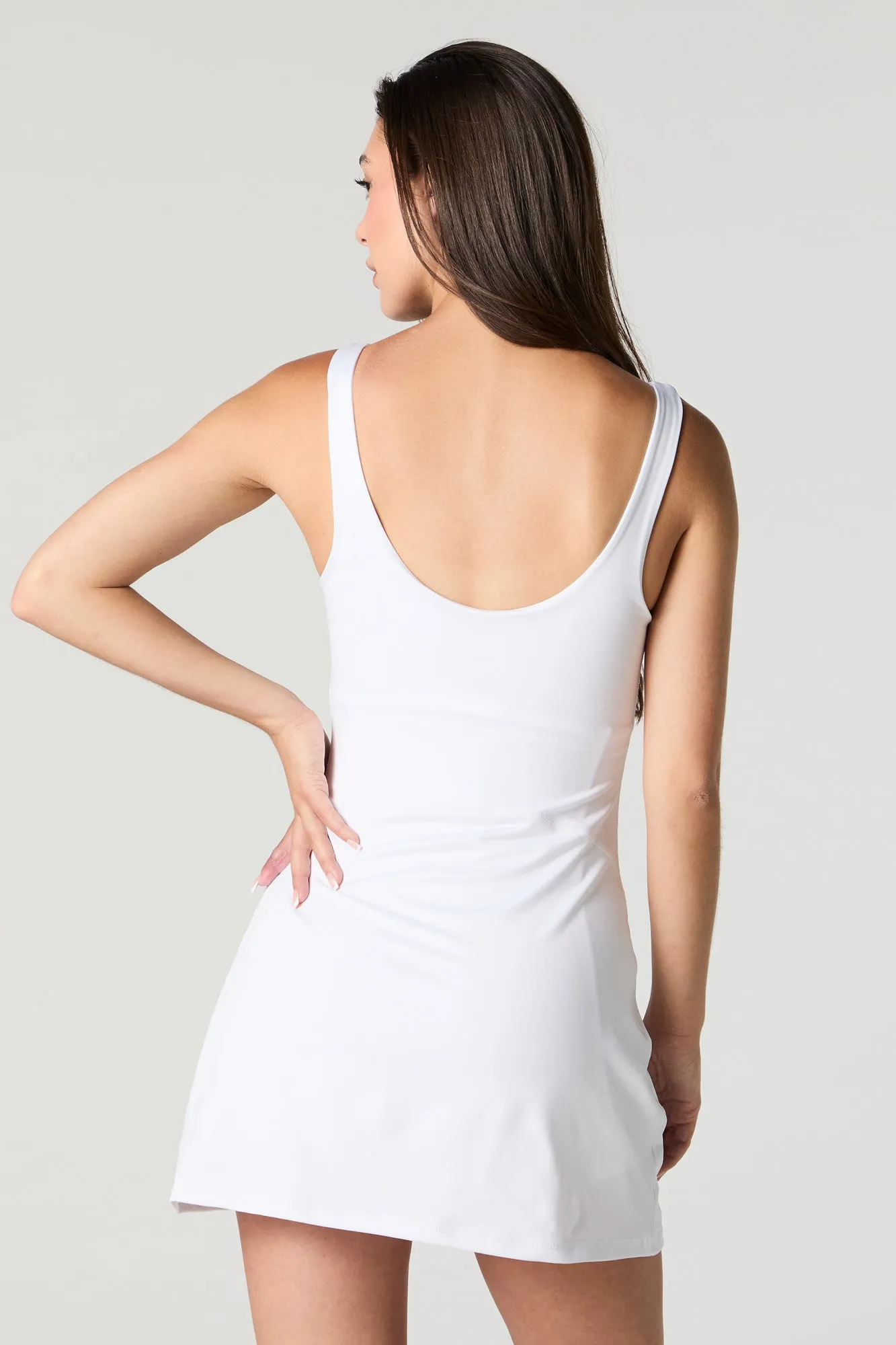 Active Scoop Neck Dress with Built-In Short Bottoms