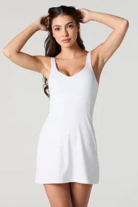 Active Scoop Neck Dress with Built-In Short Bottoms