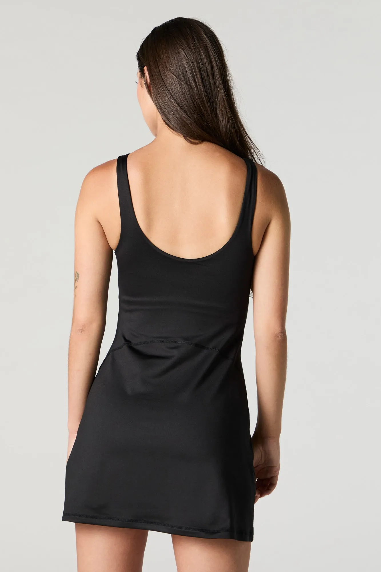 Active Scoop Neck Dress with Built-In Short Bottoms