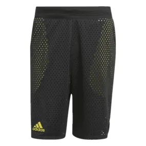 Adidas Men's Tennis 2-In-1 Prime Blue Shorts - Black/Acid Yellow