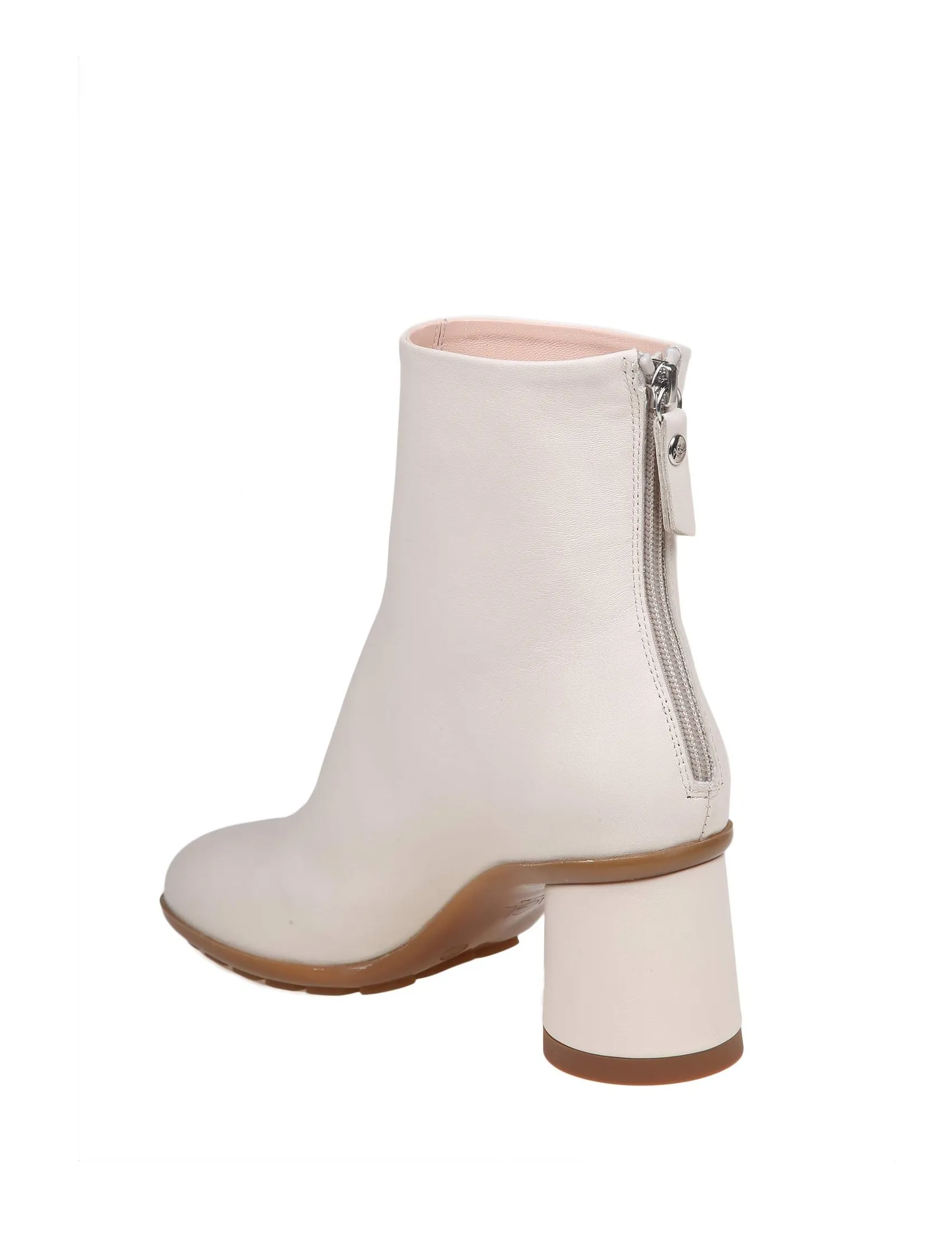 AGL chalk leather curvy ankle boots