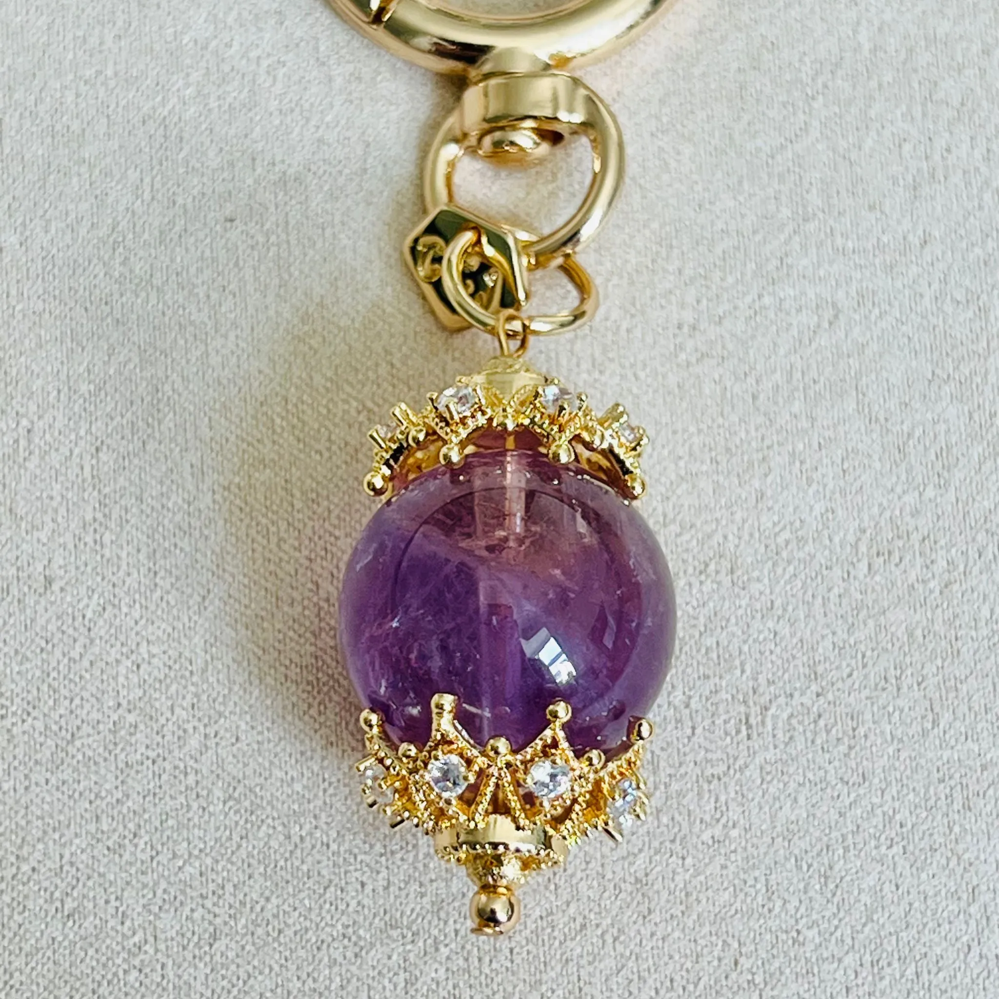 Ametrine Crystal Bag Charm Keychain