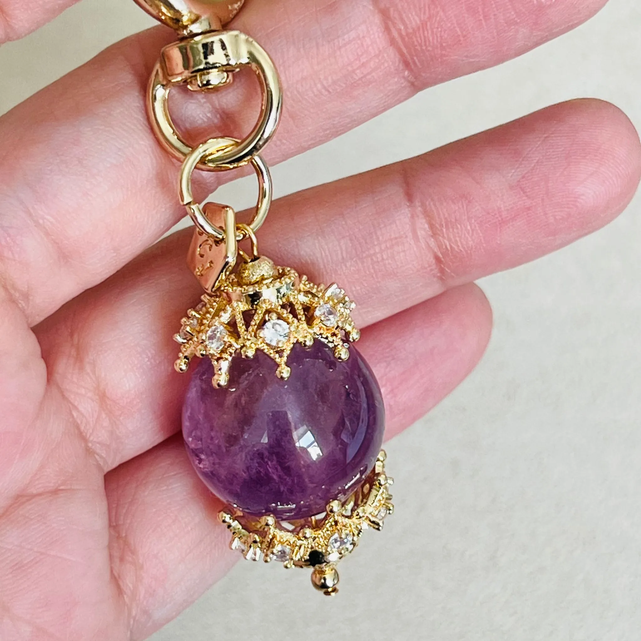 Ametrine Crystal Bag Charm Keychain