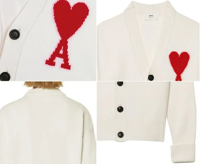 AMI PARIS Heart Unisex Wool Street Style Plain Logo Designers - SEO Result