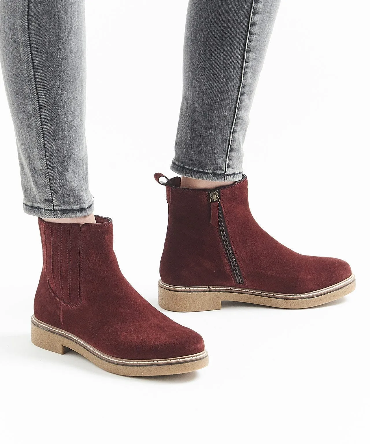 Suede Ankle Boots with Cushioned Sole