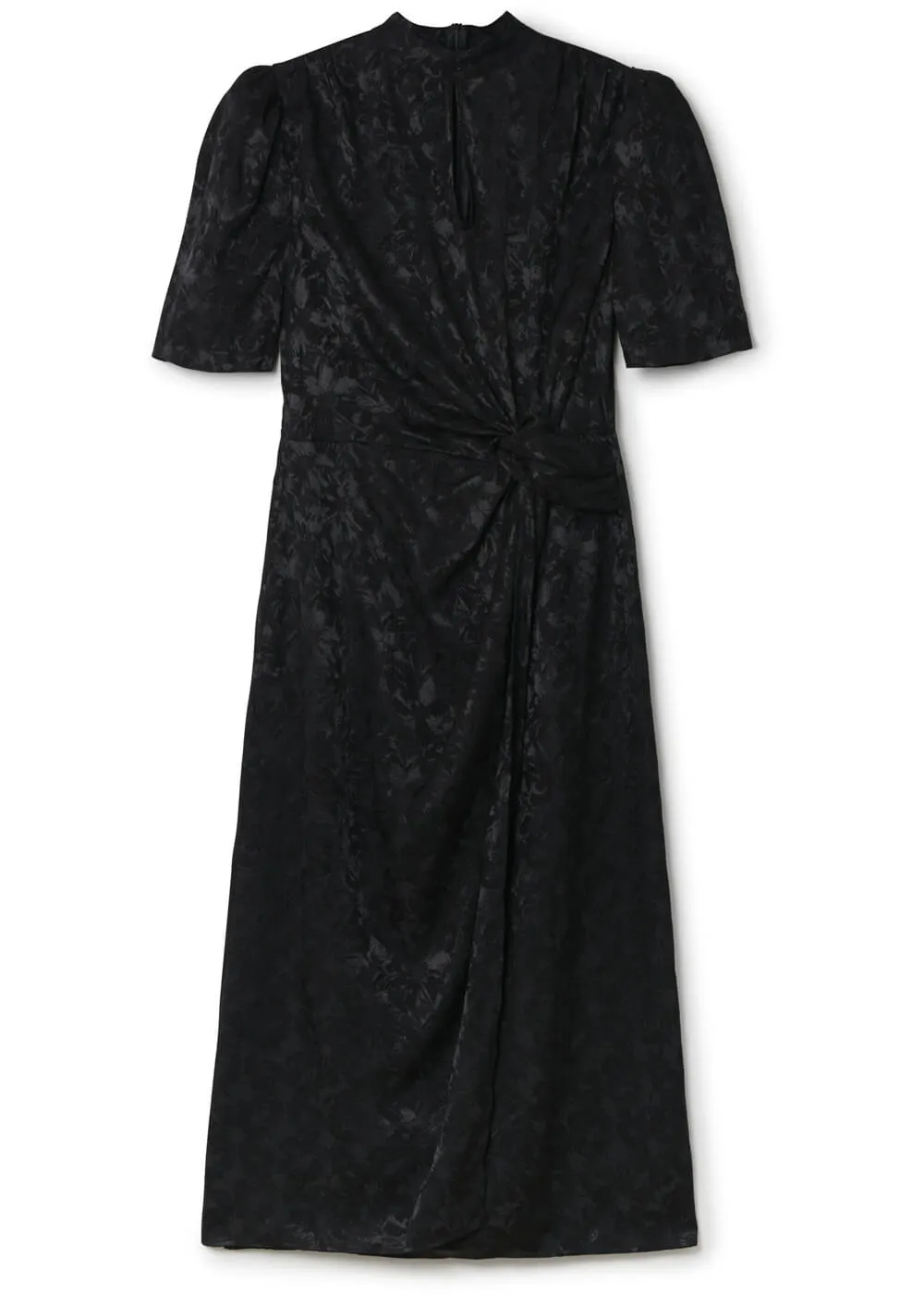 Black Another Sunday Viola Jacquard 70's Midi Dress