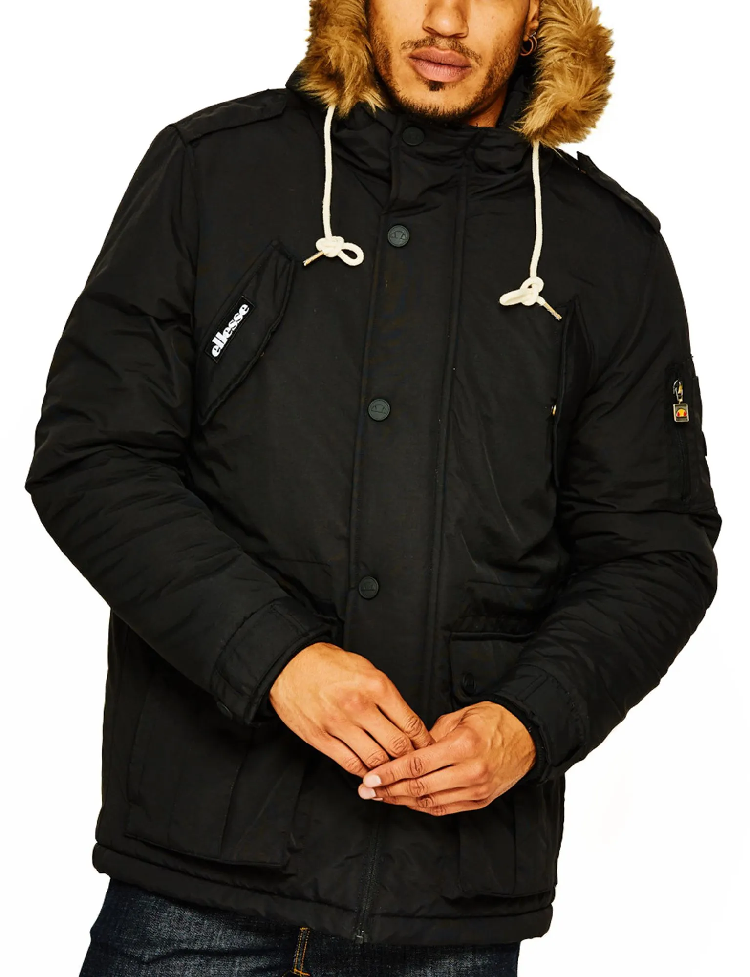 Anthracite Padded Parka Jacket by Ellesse Blizzard