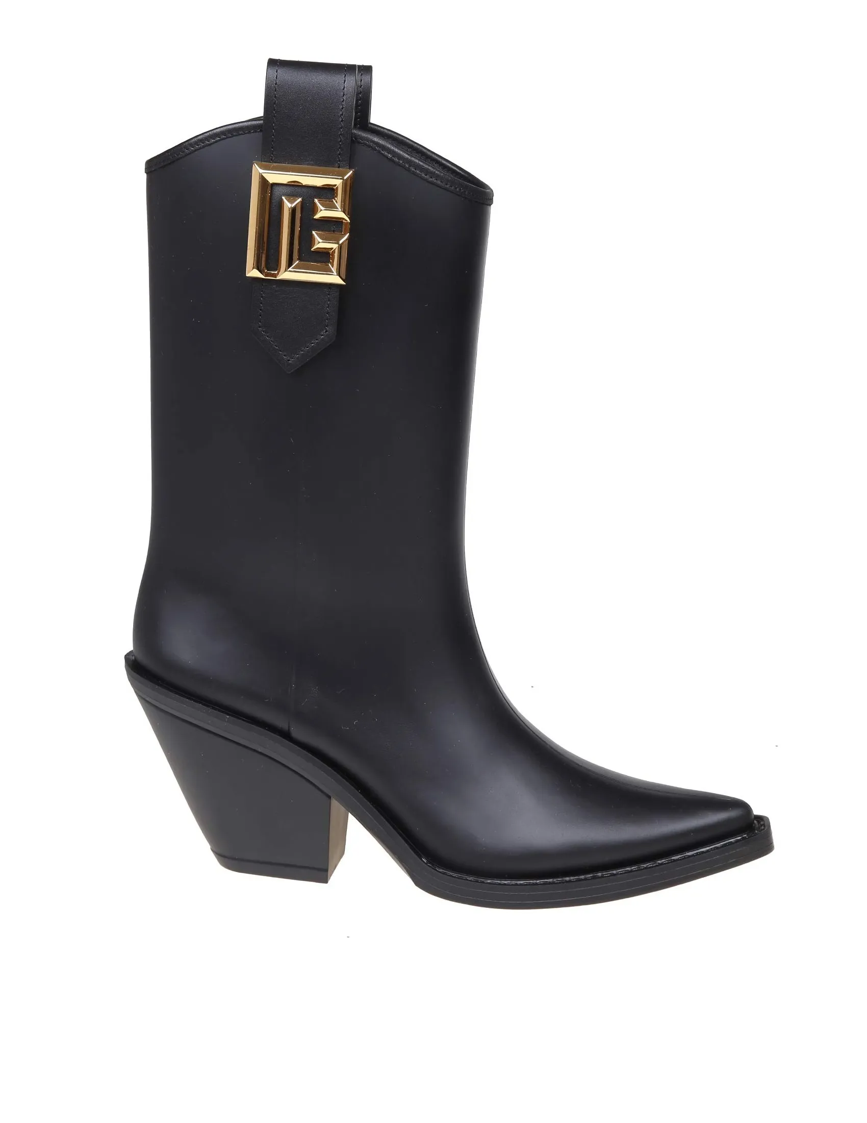 Balmain Rubber Ankle Boot in Black Color