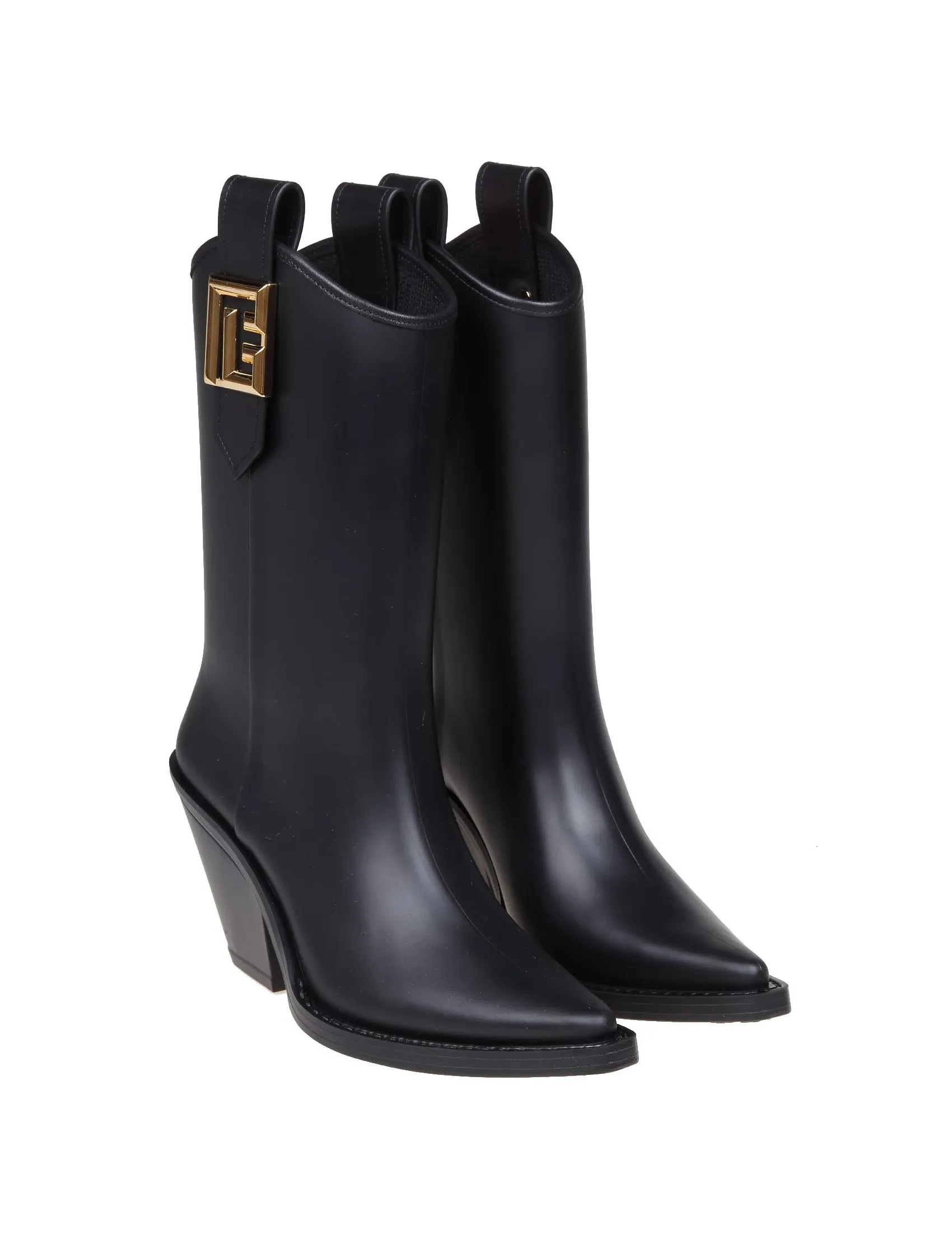 Balmain Rubber Ankle Boot in Black Color