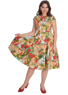 Blue Dreamer Pin-Up 50's Swing Dress by Banned Tropic