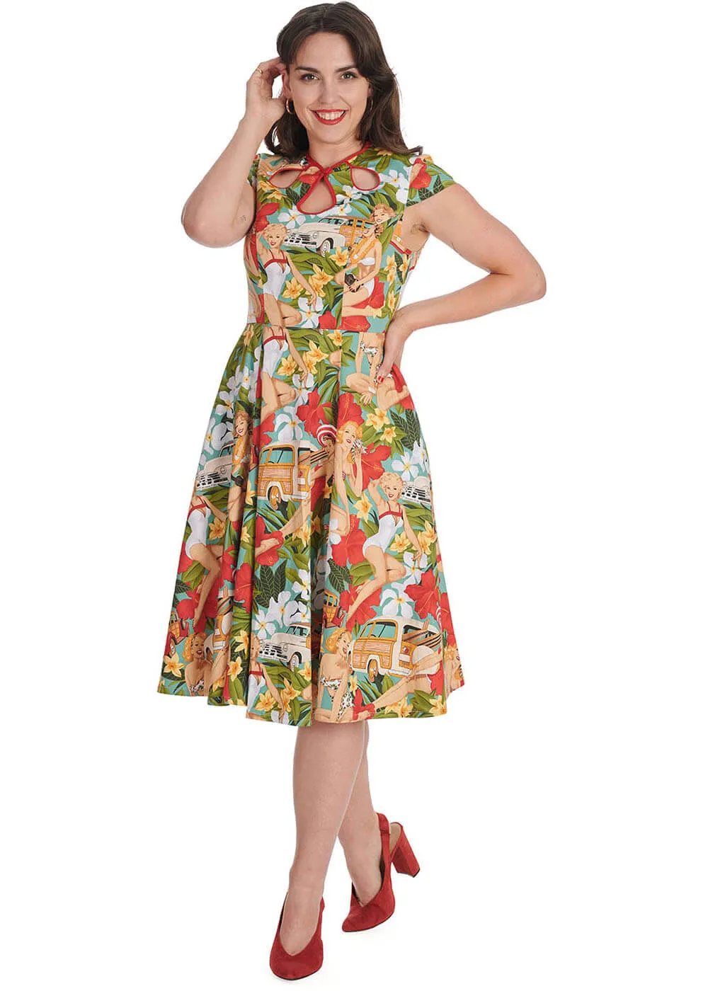 Blue Dreamer Pin-Up 50's Swing Dress by Banned Tropic