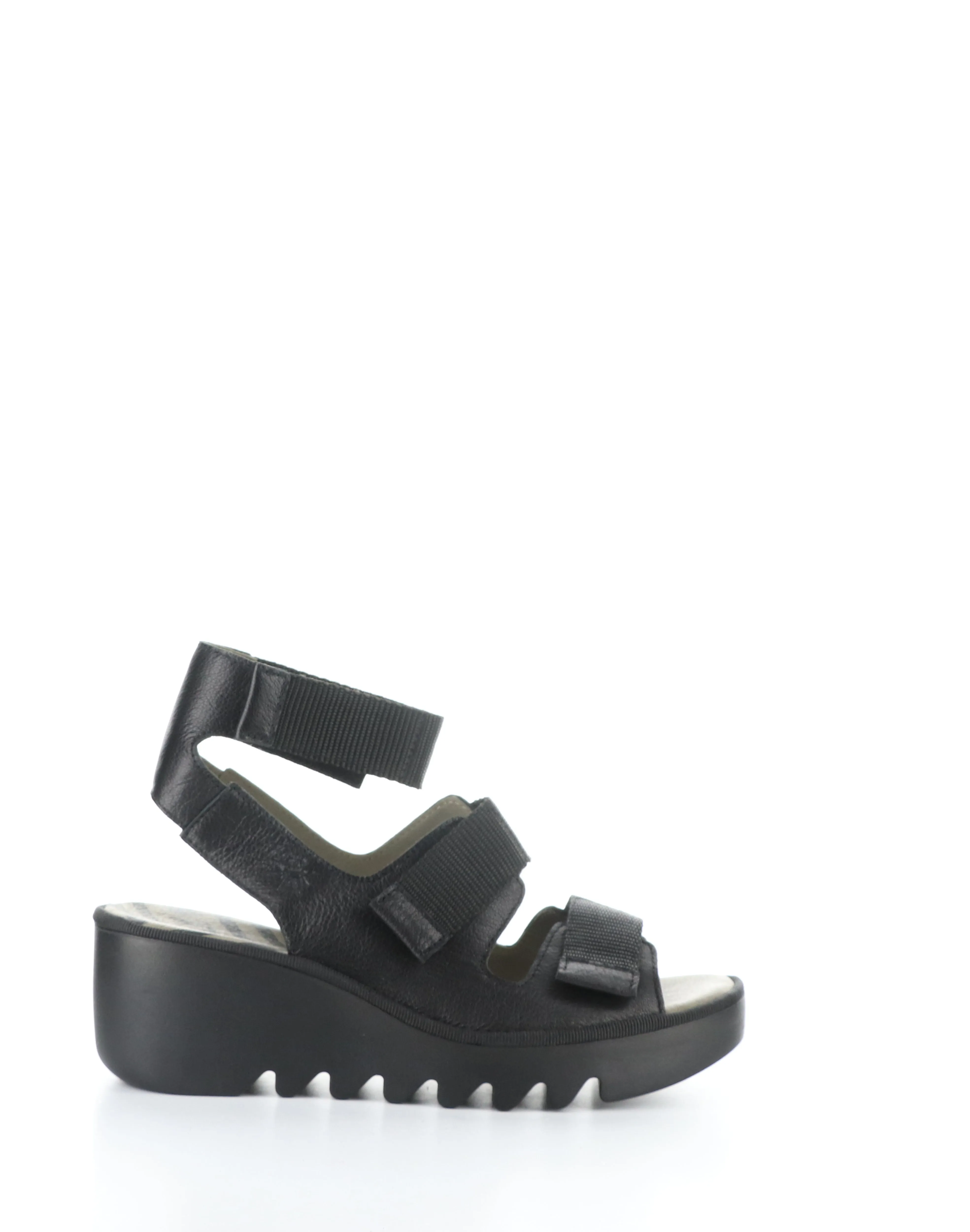 Beachy Black Velcro Sandals