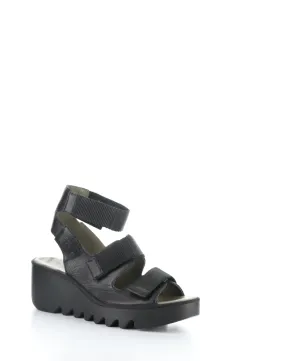 Beachy Black Velcro Sandals