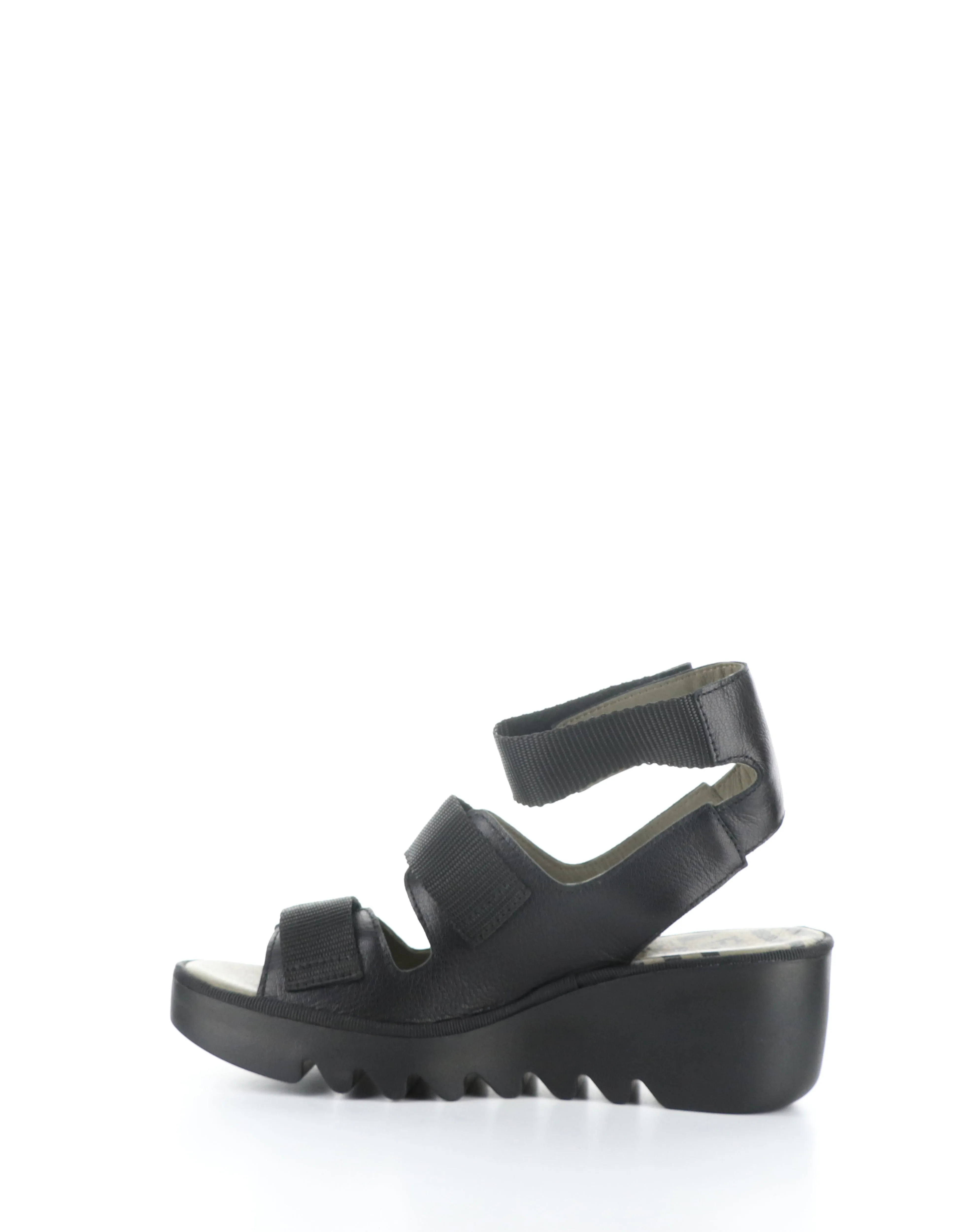 Beachy Black Velcro Sandals