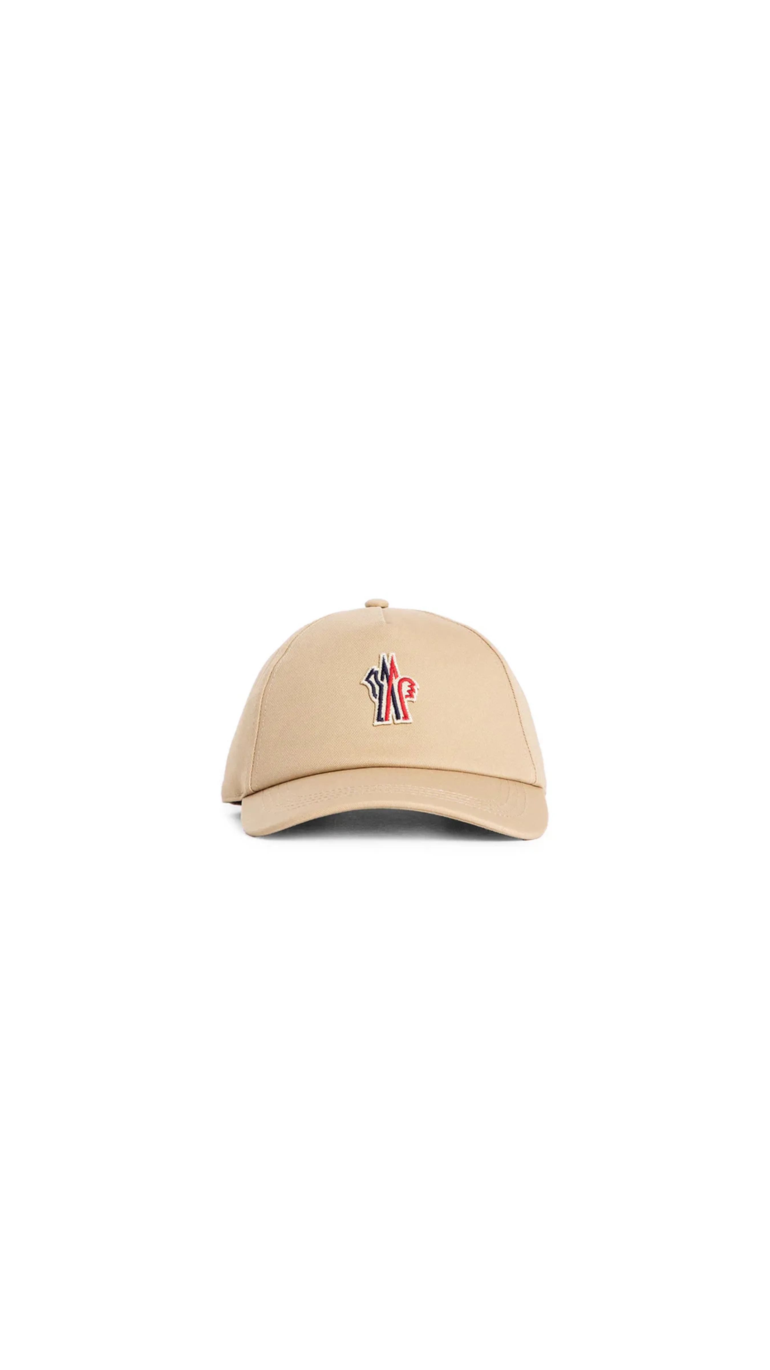 Beige Cotton Baseball Hat