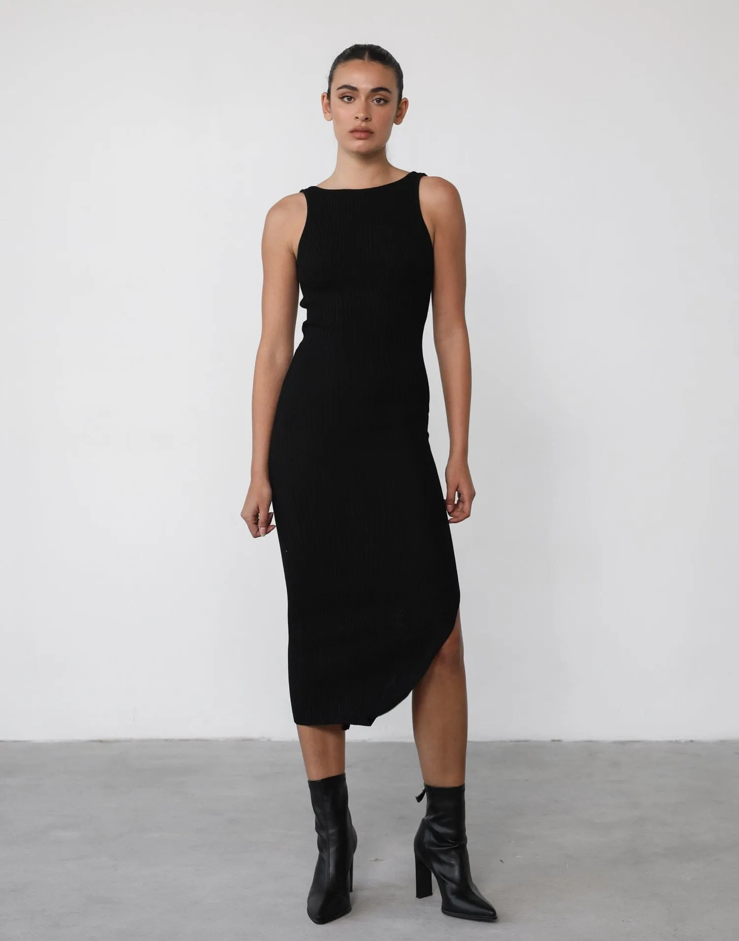 Belma Black Midi Dress