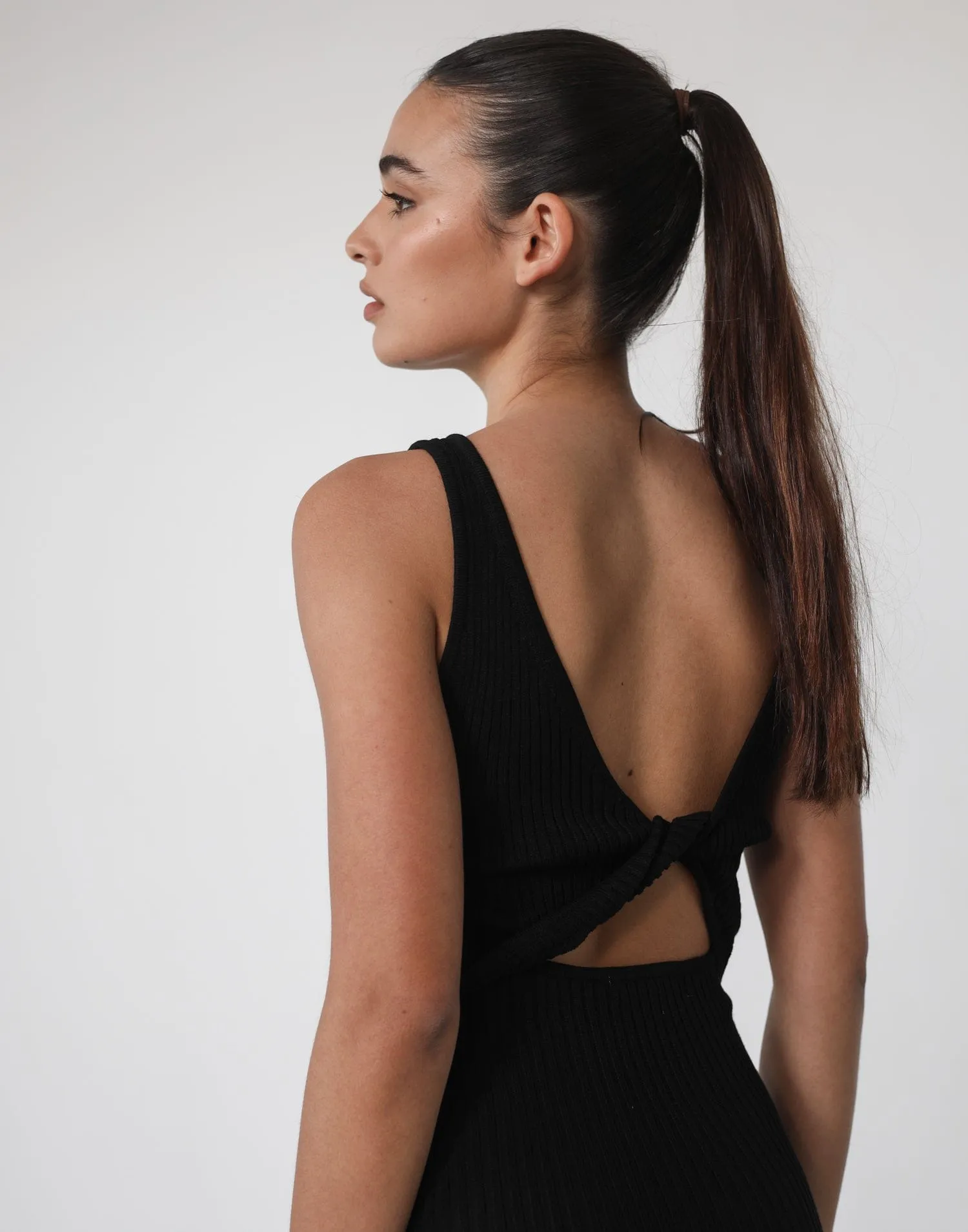 Belma Black Midi Dress