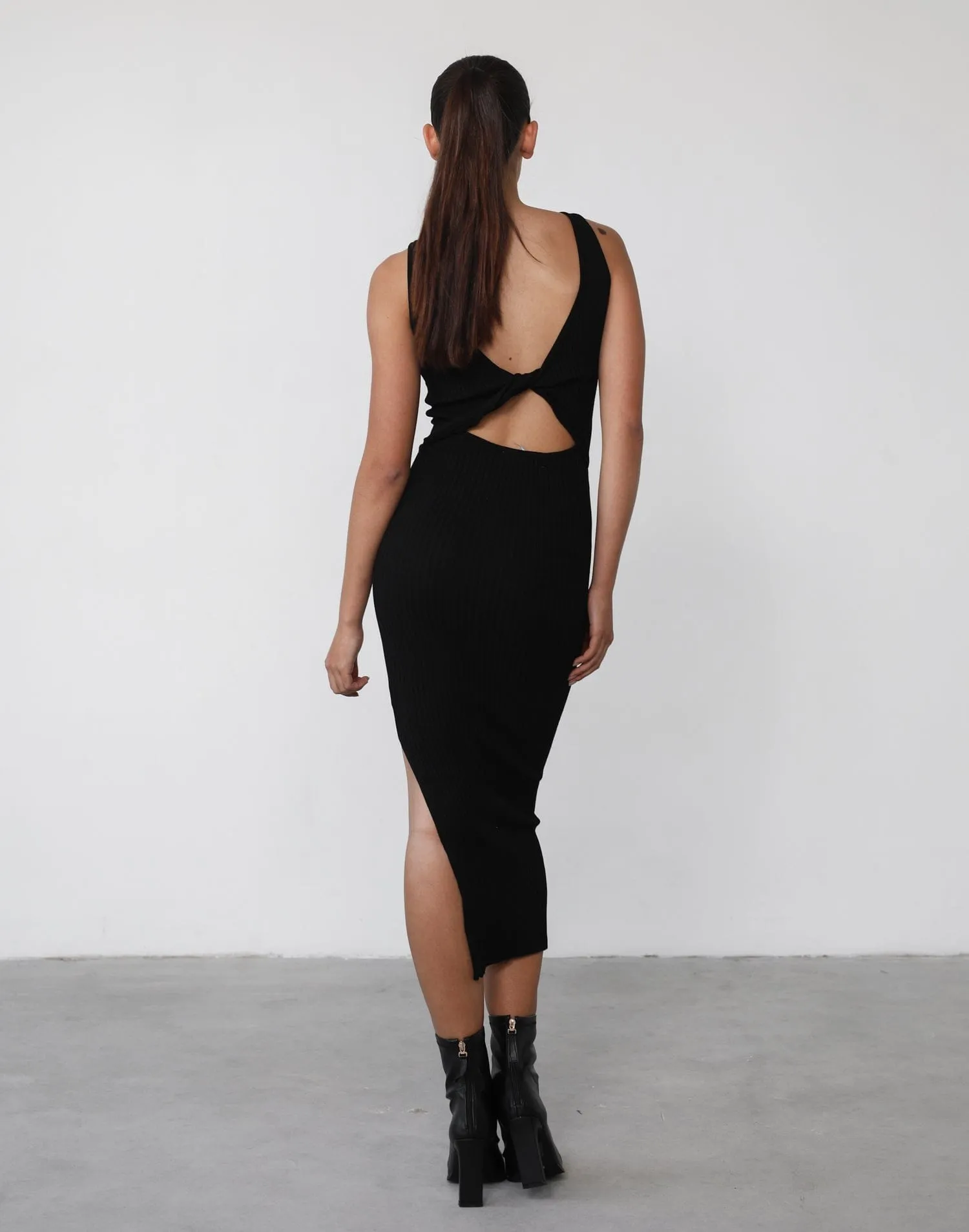 Belma Black Midi Dress