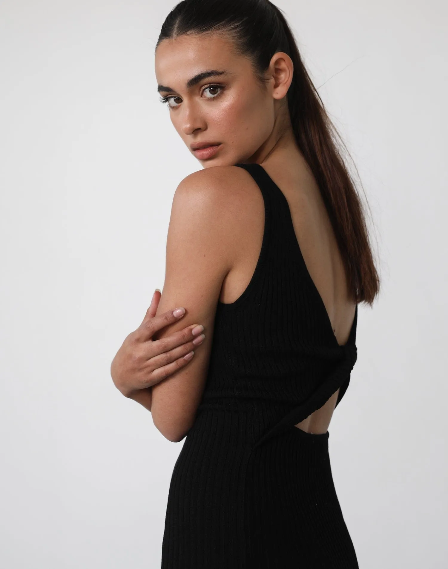 Belma Black Midi Dress