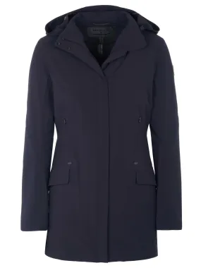 Belstaff x McLaren dark blue coat.