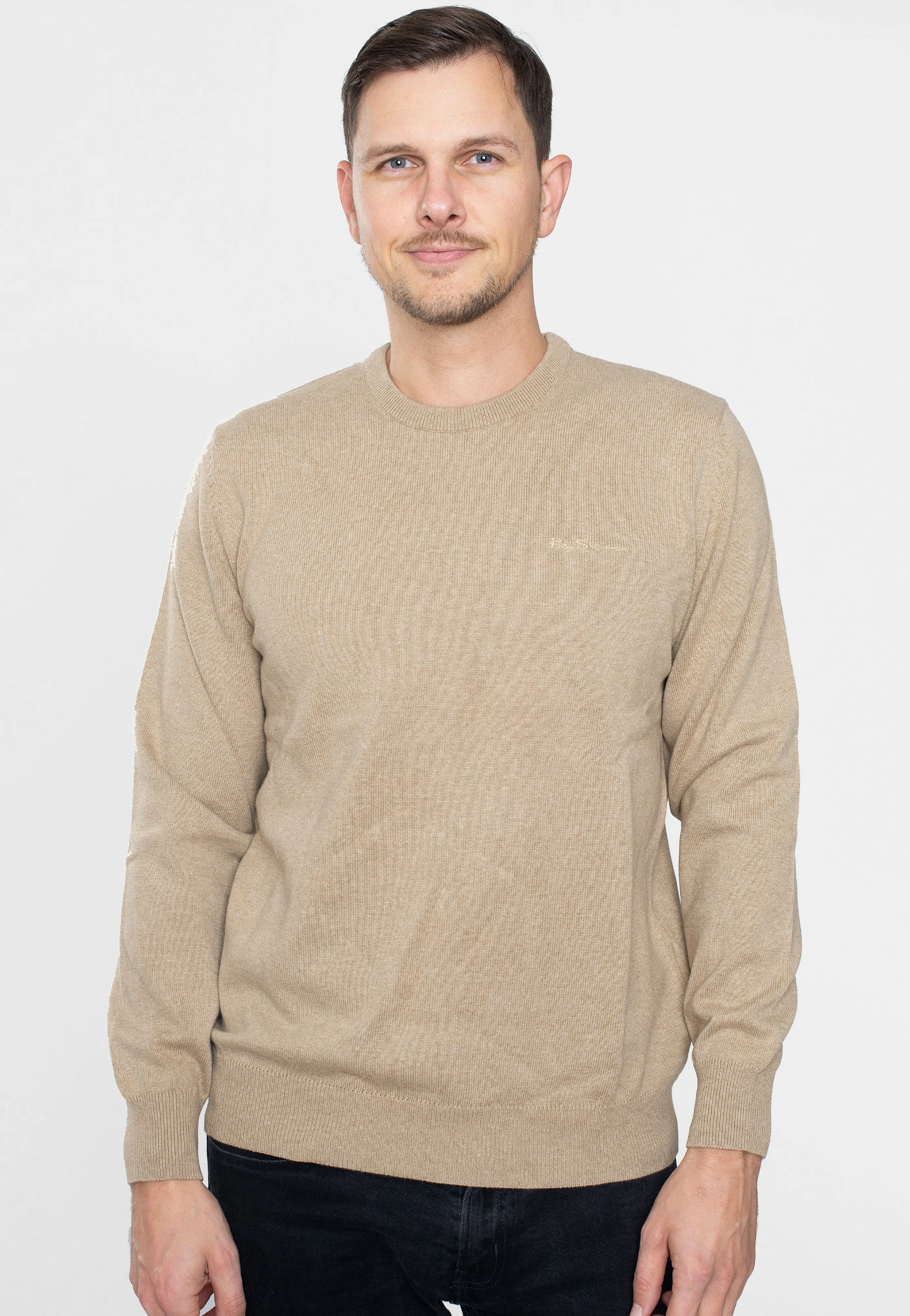 Ben Sherman Sand Cotton Crew Pullover