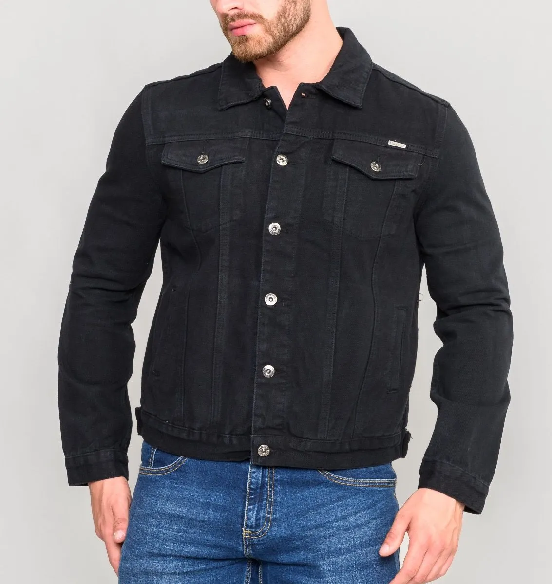 Black Denim Trucker Jacket by Duke Western