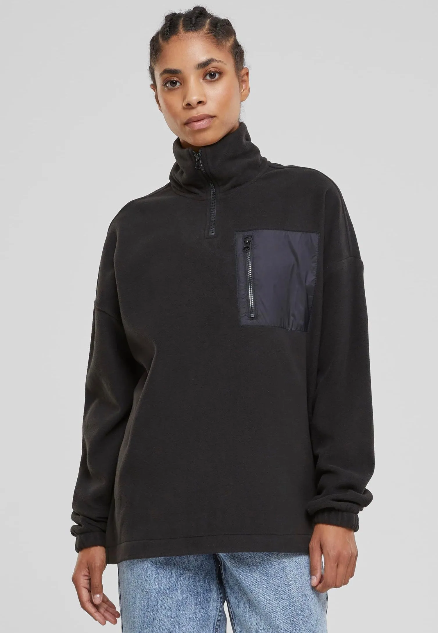 Black Ladies' Polar Fleece Pullover by Urban Classics