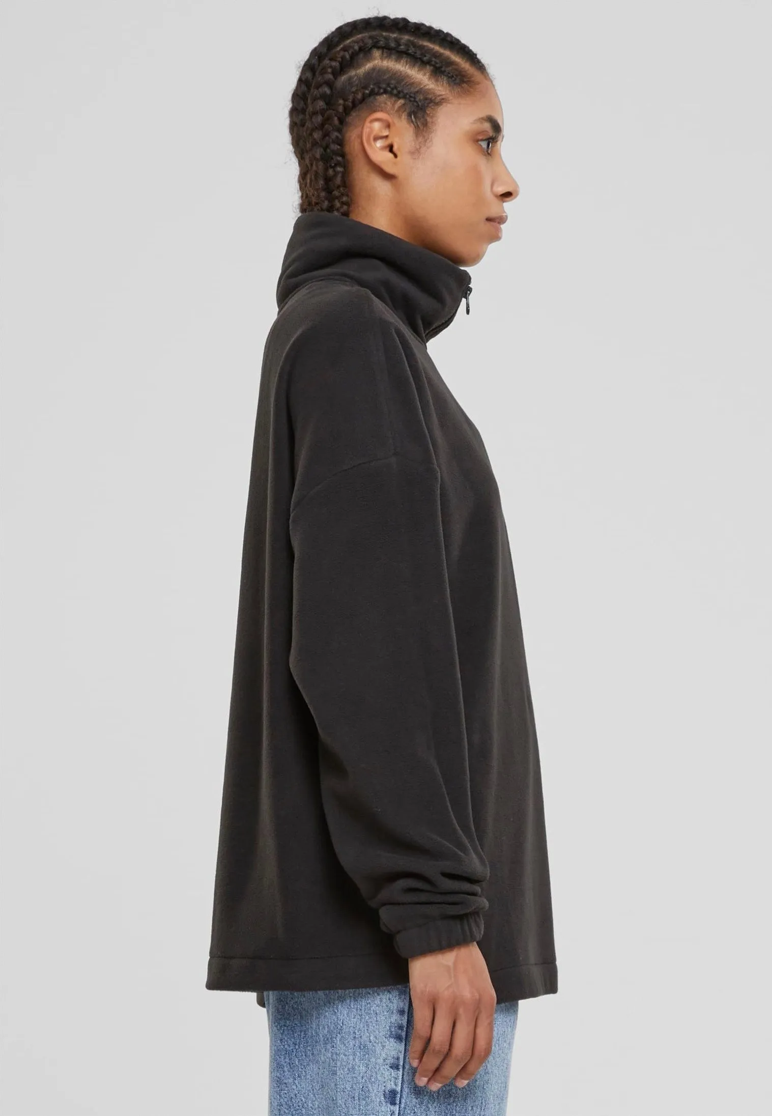 Black Ladies' Polar Fleece Pullover by Urban Classics