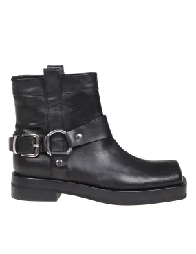 Black Leather AGL Rina Ankle Boots