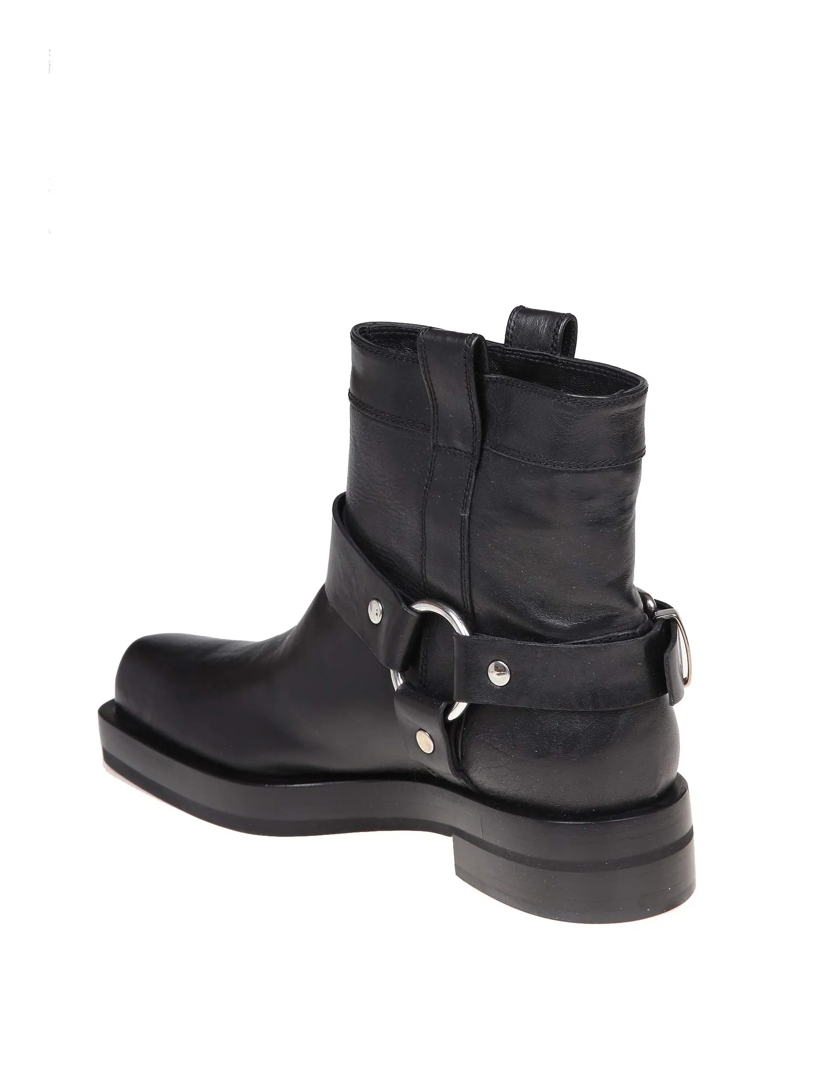 Black Leather AGL Rina Ankle Boots