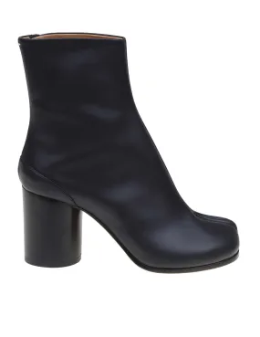 Black Leather Maison Margiela Tabi Ankle Boots