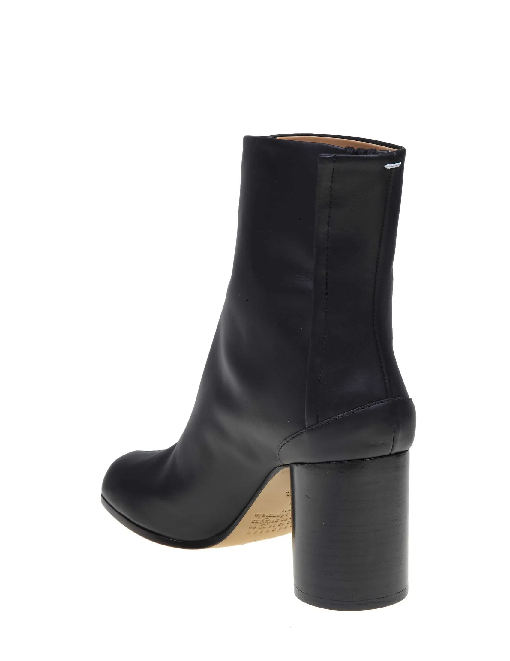 Black Leather Maison Margiela Tabi Ankle Boots