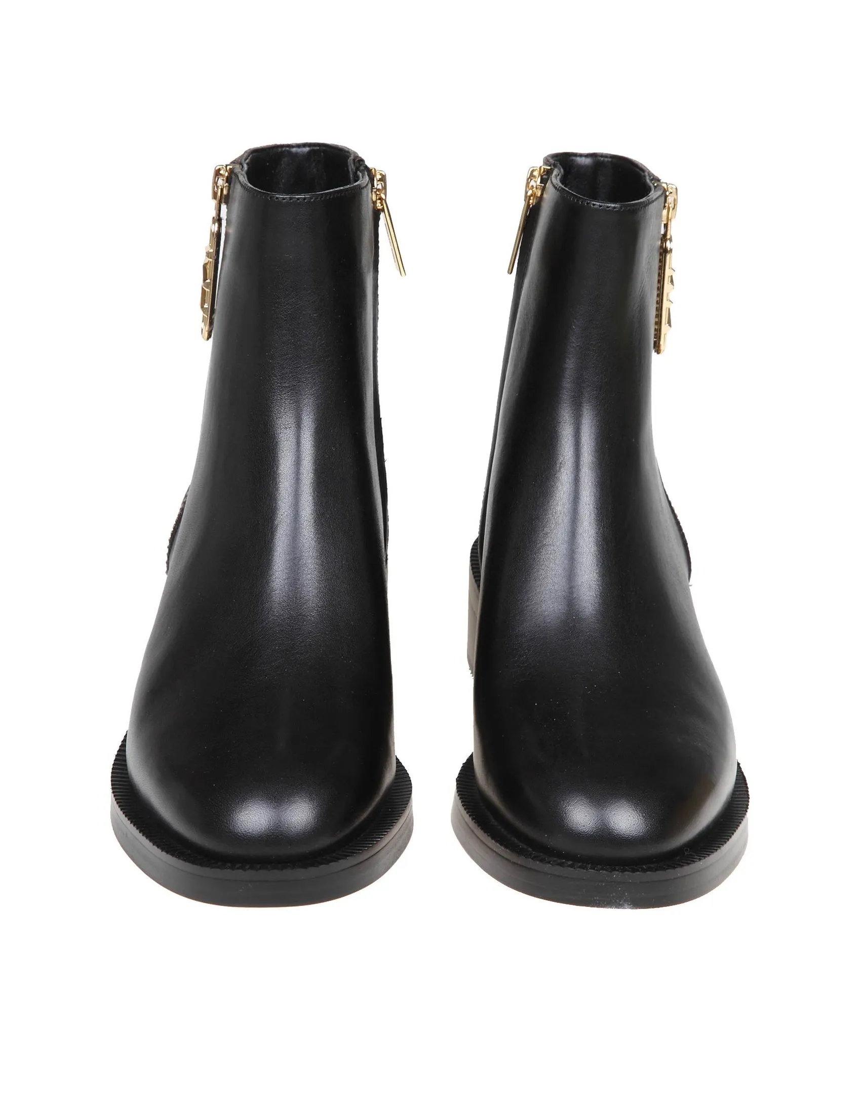 Black Leather Michael Kors Regan Ankle Boots with MK Logo