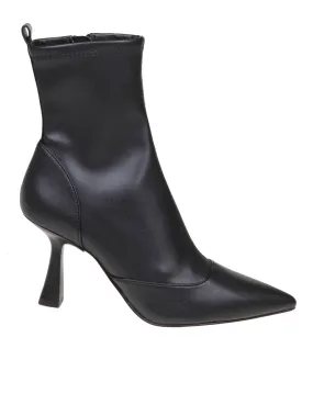 Black Nappa Leather Michael Kors Clara Ankle Boots