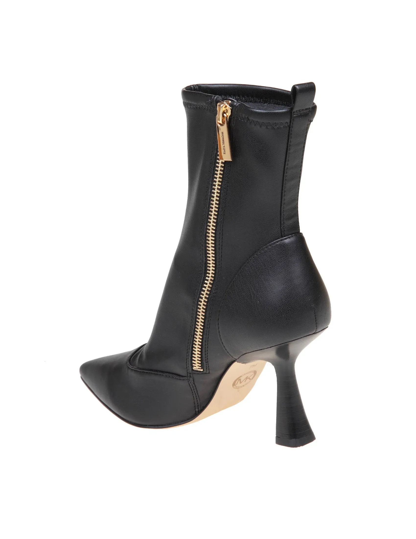 Black Nappa Leather Michael Kors Clara Ankle Boots