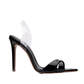 Black Patent Leather Sandals - Thea