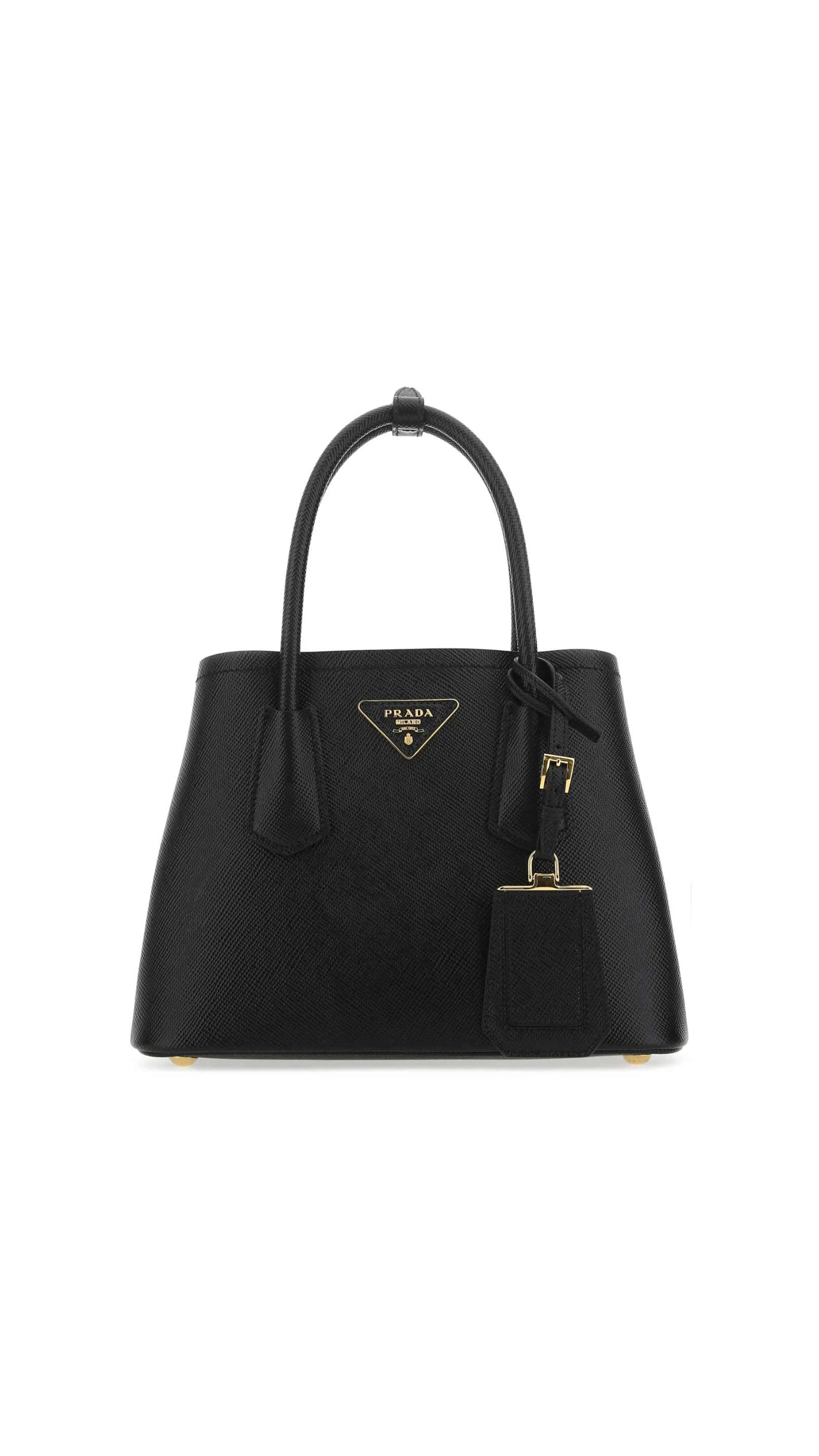 Black Saffiano Leather Mini Bag - Double