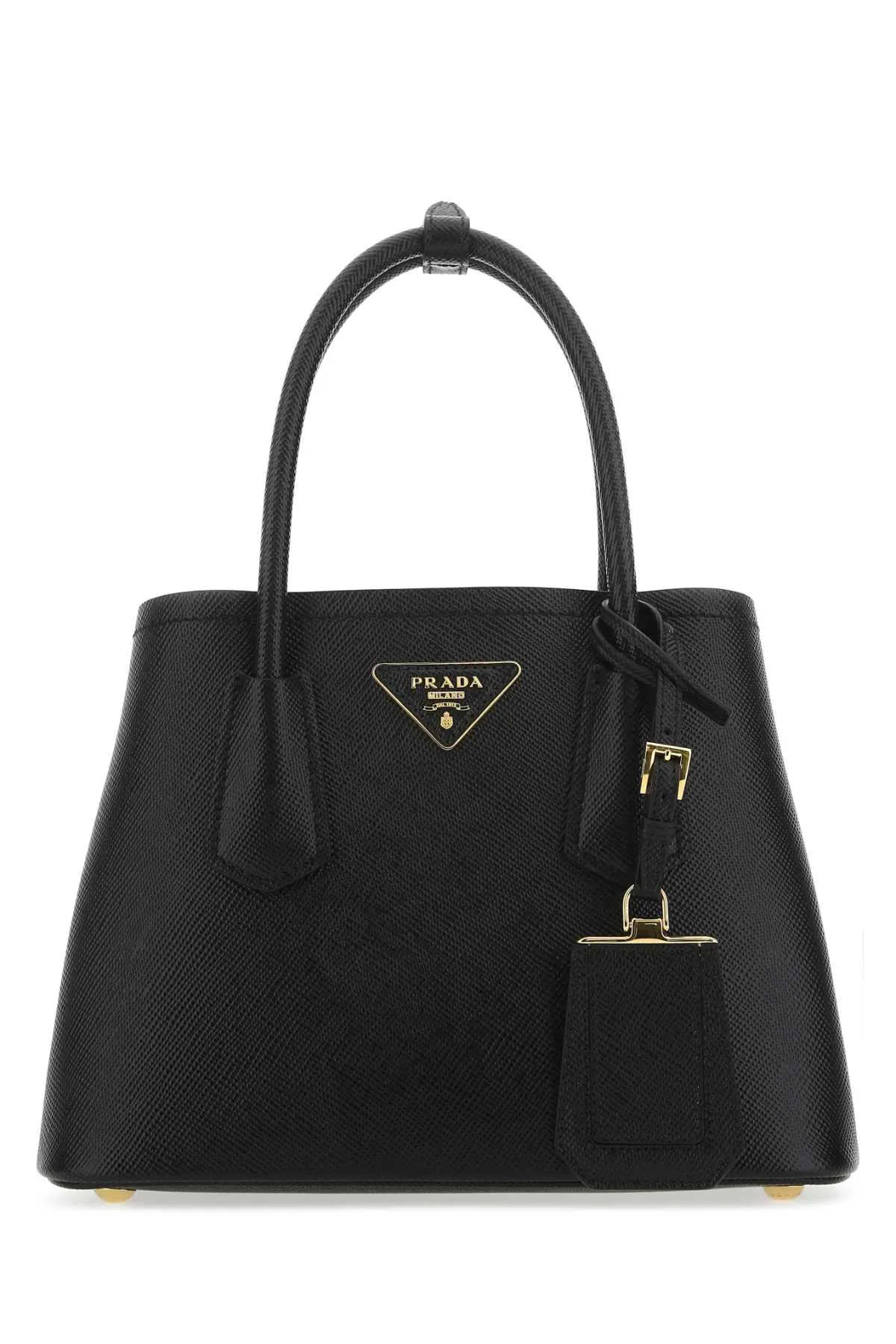 Black Saffiano Leather Mini Bag - Double