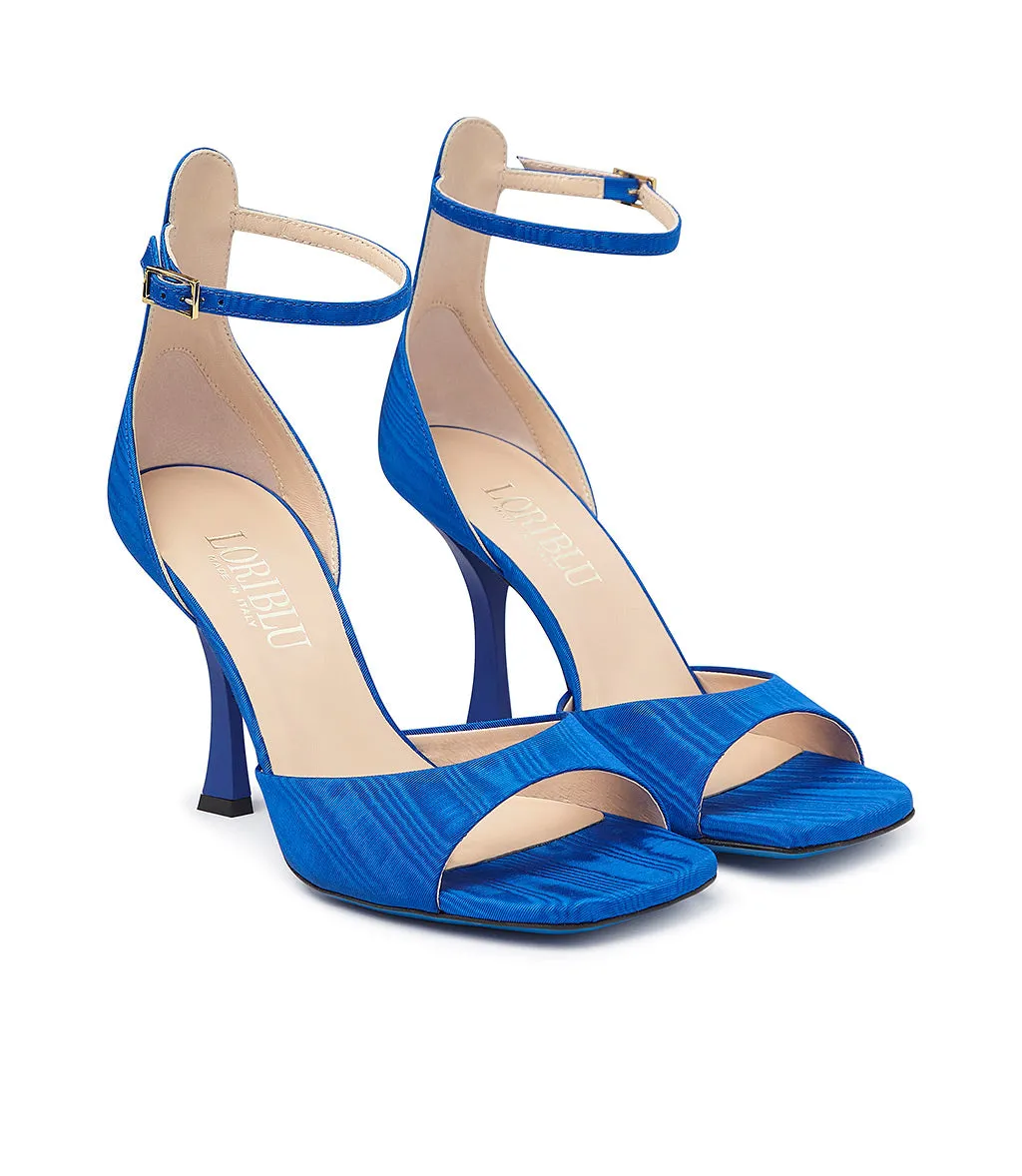 Blue moiré sandals