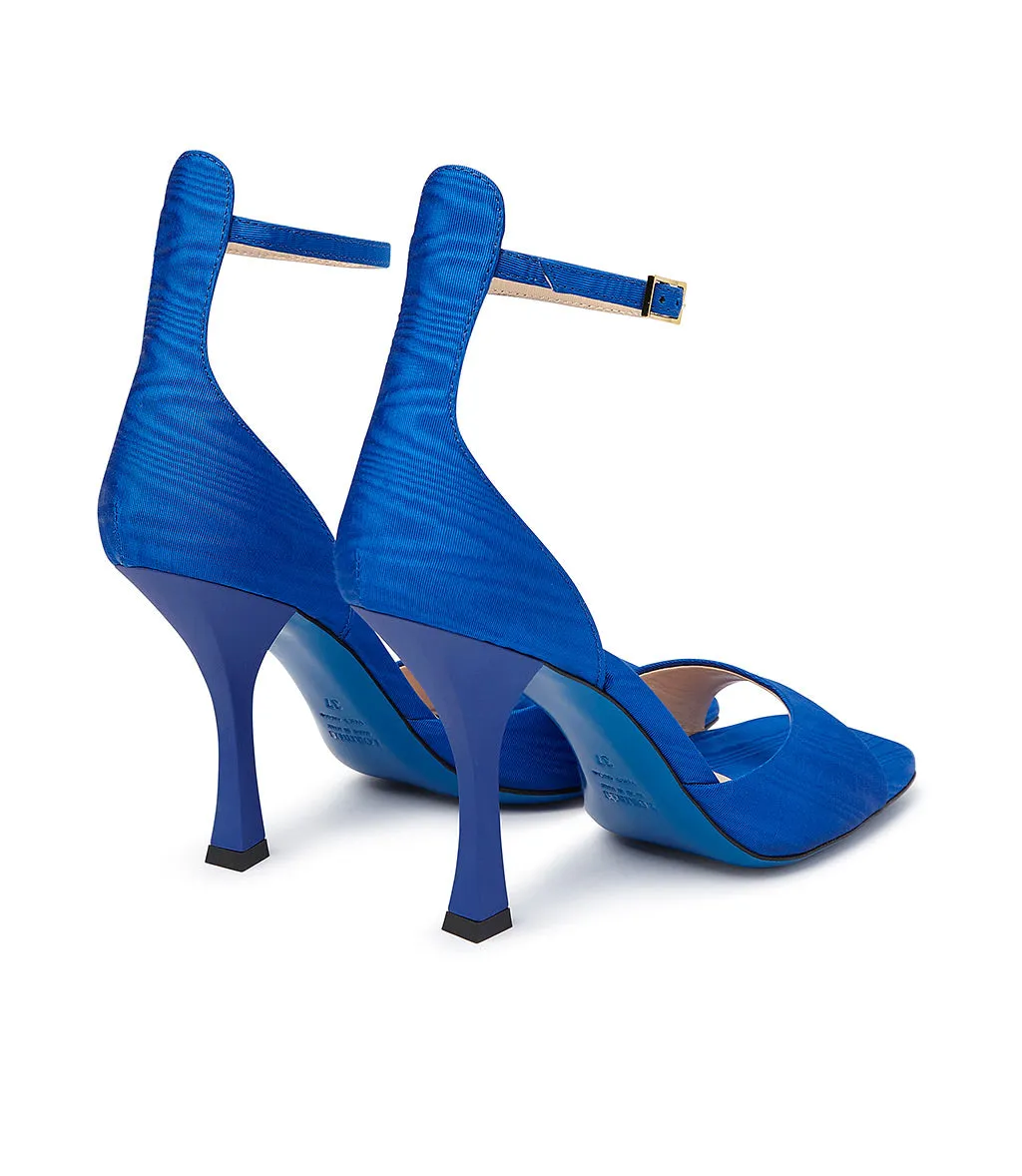 Blue moiré sandals