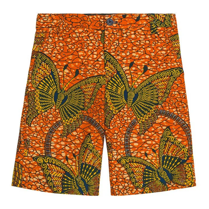 Bonpoint Orange Dutch Wax Print Elyas Child Shorts