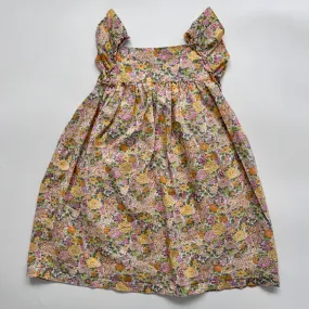 Bonton Yellow Liberty Print Summer Dress for 3 Years Old