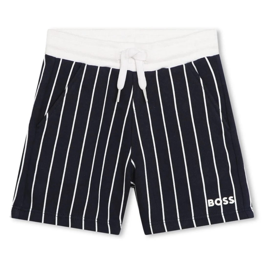 Boss Navy-White Striped Infant Shorts