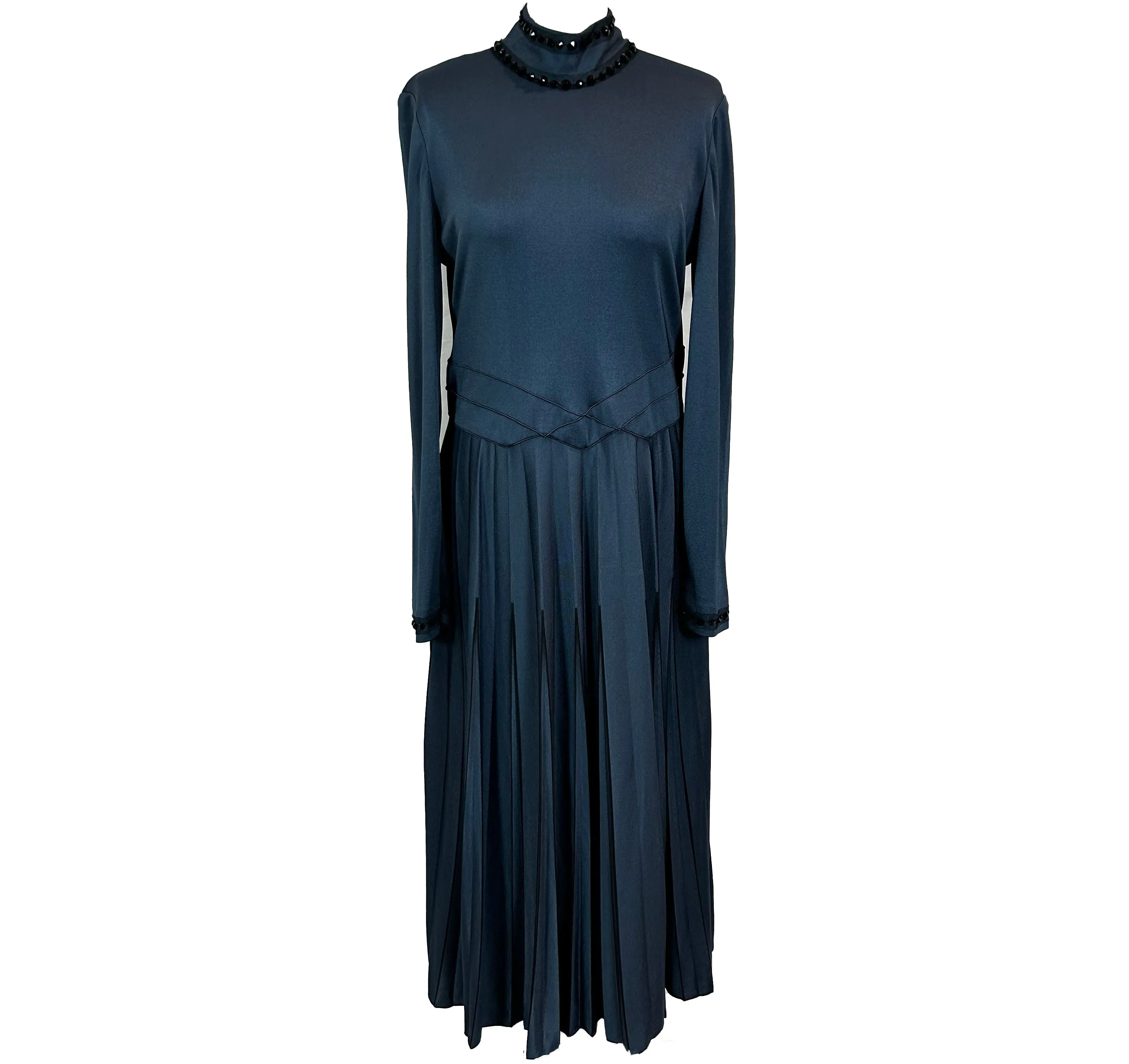 Bottega Veneta Blue Jewel Maxi Dress XL with Embellishments, Est. 1880