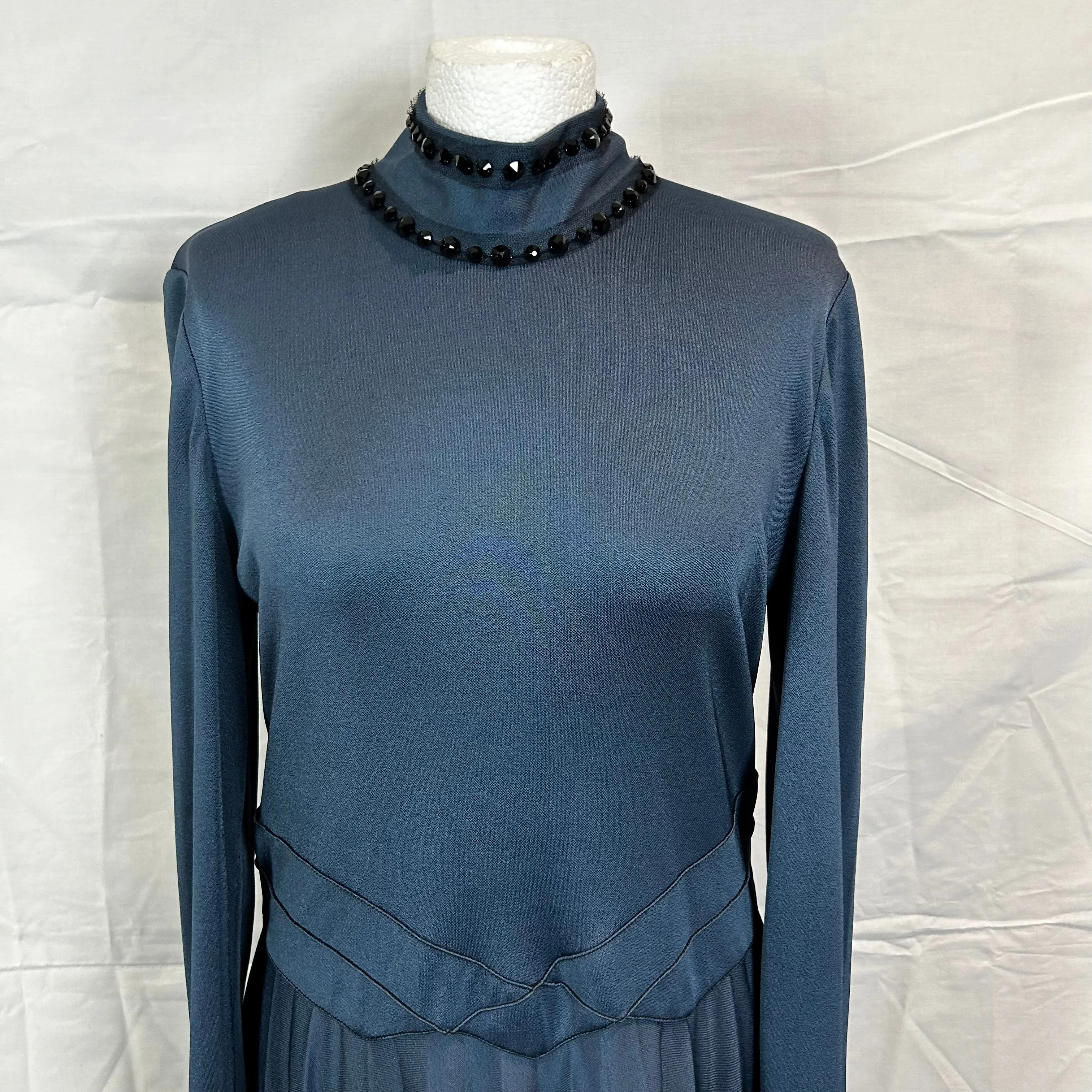 Bottega Veneta Blue Jewel Maxi Dress XL with Embellishments, Est. 1880