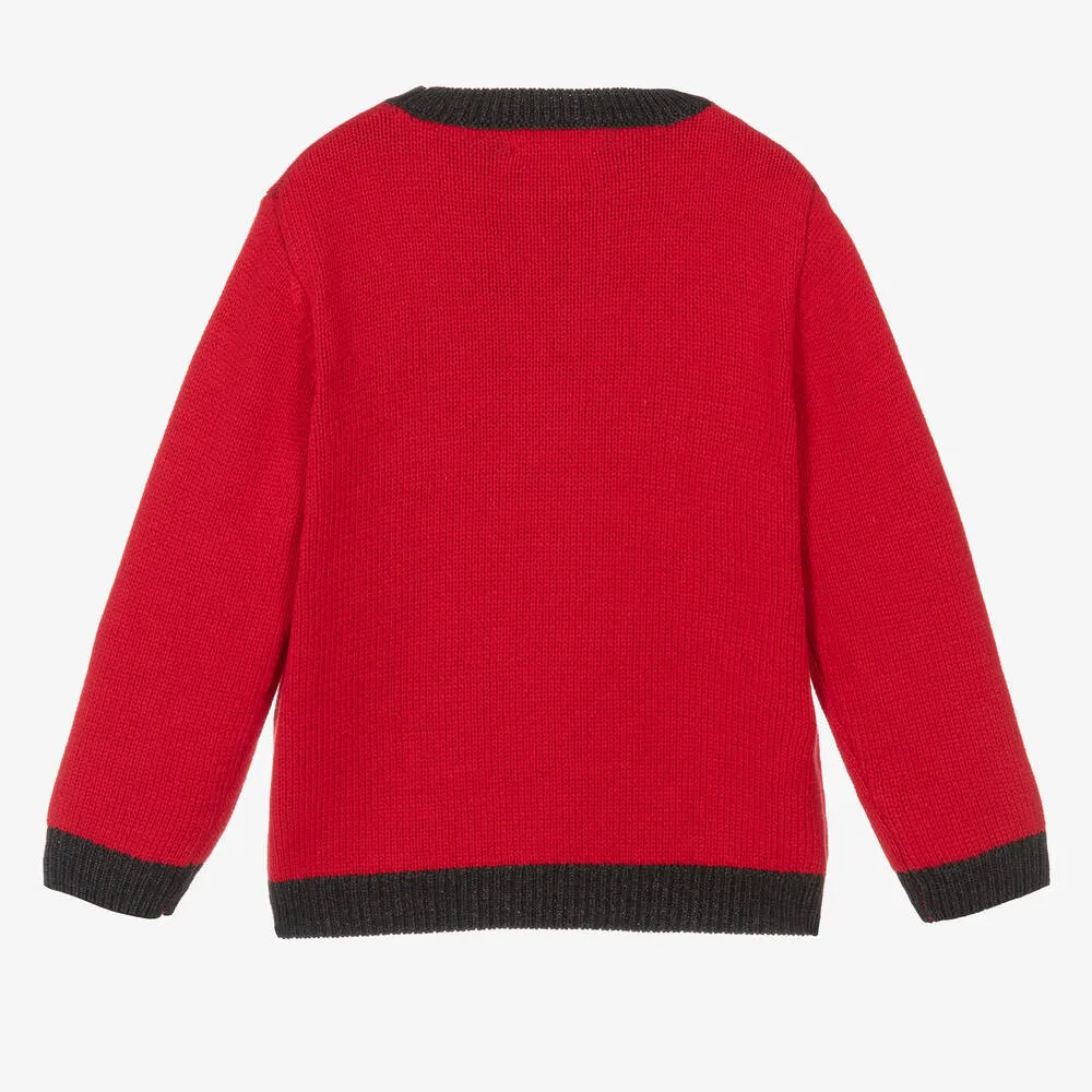 Boys Red Deer Sweater