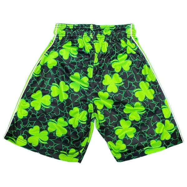 Boy's Shamrock Pattern Swim Shorts