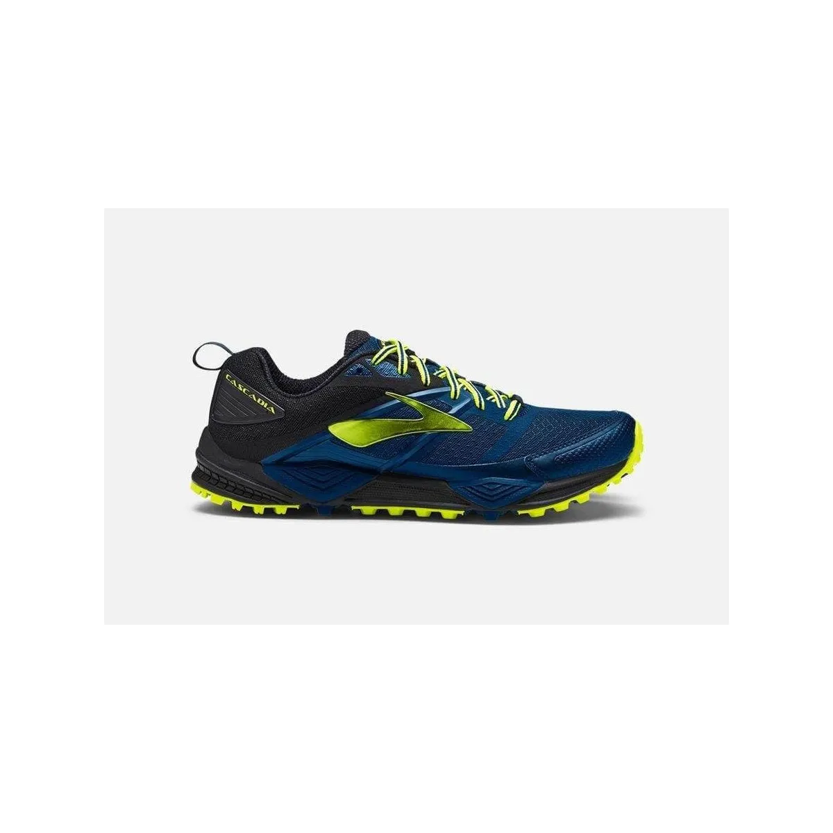 Brooks Cascadia 12 trail running shoes - blue/black/yellow